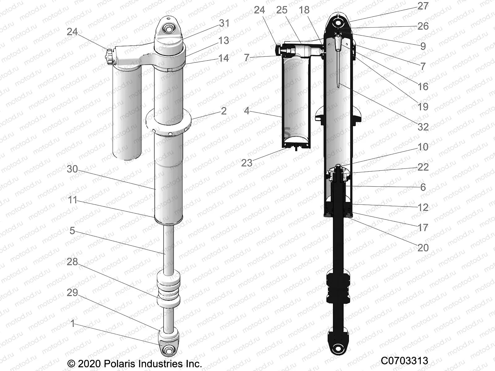 SUSPENSION | SUSPENSION, REAR SHOCK INTERNALS - Z23N4K99A/99B (C0703313)