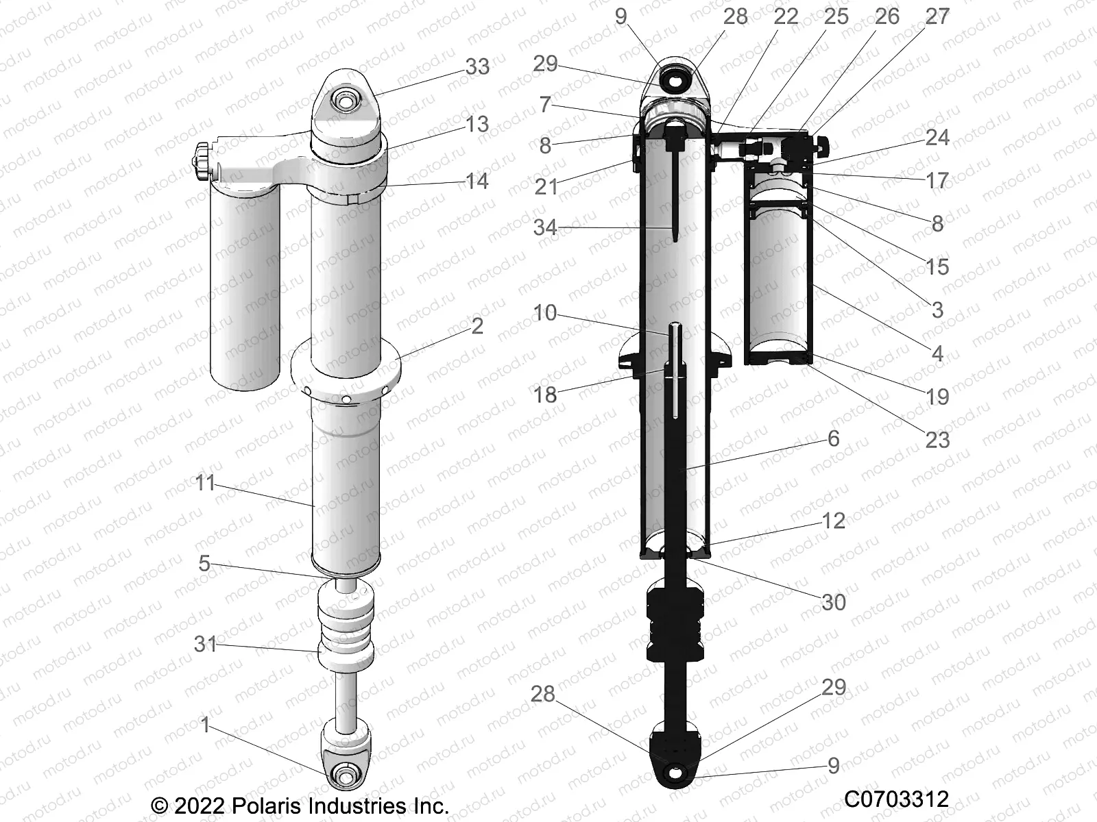 SUSPENSION | SUSPENSION, REAR SHOCK INTERNALS - Z23NAK99A/99B (C0703312)