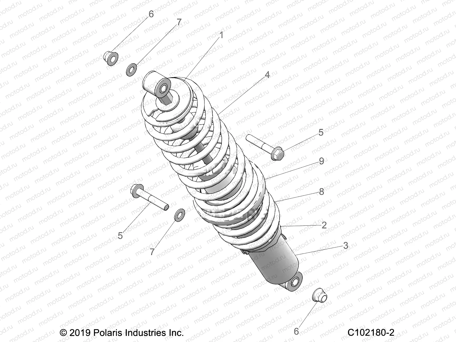 SUSPENSION | SUSPENSION, REAR SHOCK MOUNTING - A23SLE95PK (C102180-2)