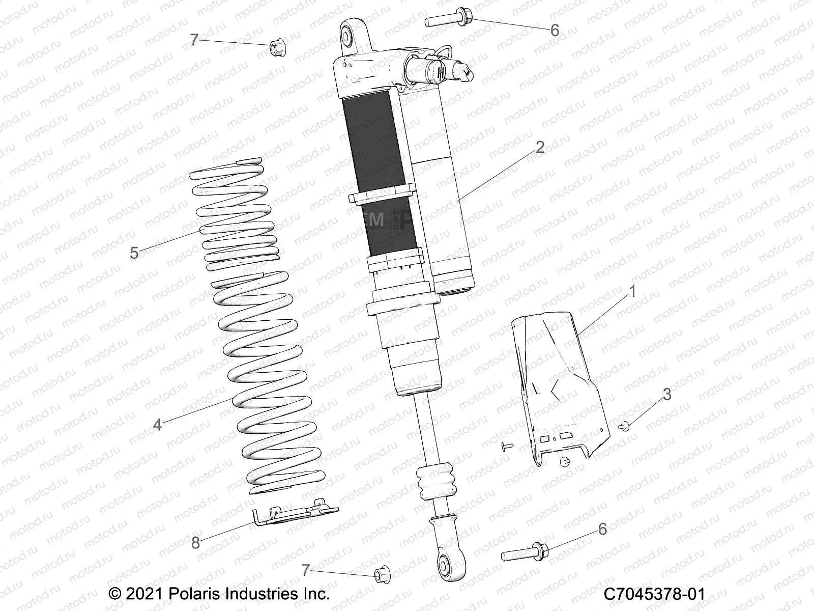 SUSPENSION | SUSPENSION, REAR SHOCK MOUNTING, DELUXE - Z23RGD2KAJ/AK/BJ/BK (C7045378-01)
