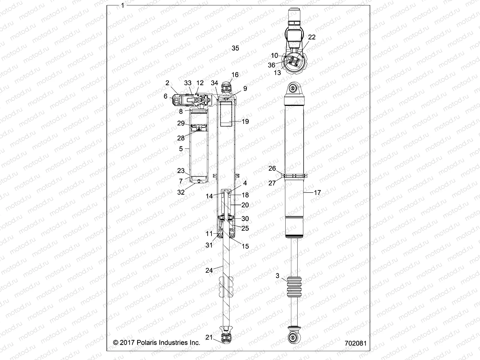 SUSPENSION | SUSPENSION, REAR SHOCK (TO 2/12/2018) - Z18VDL92NK (702081)