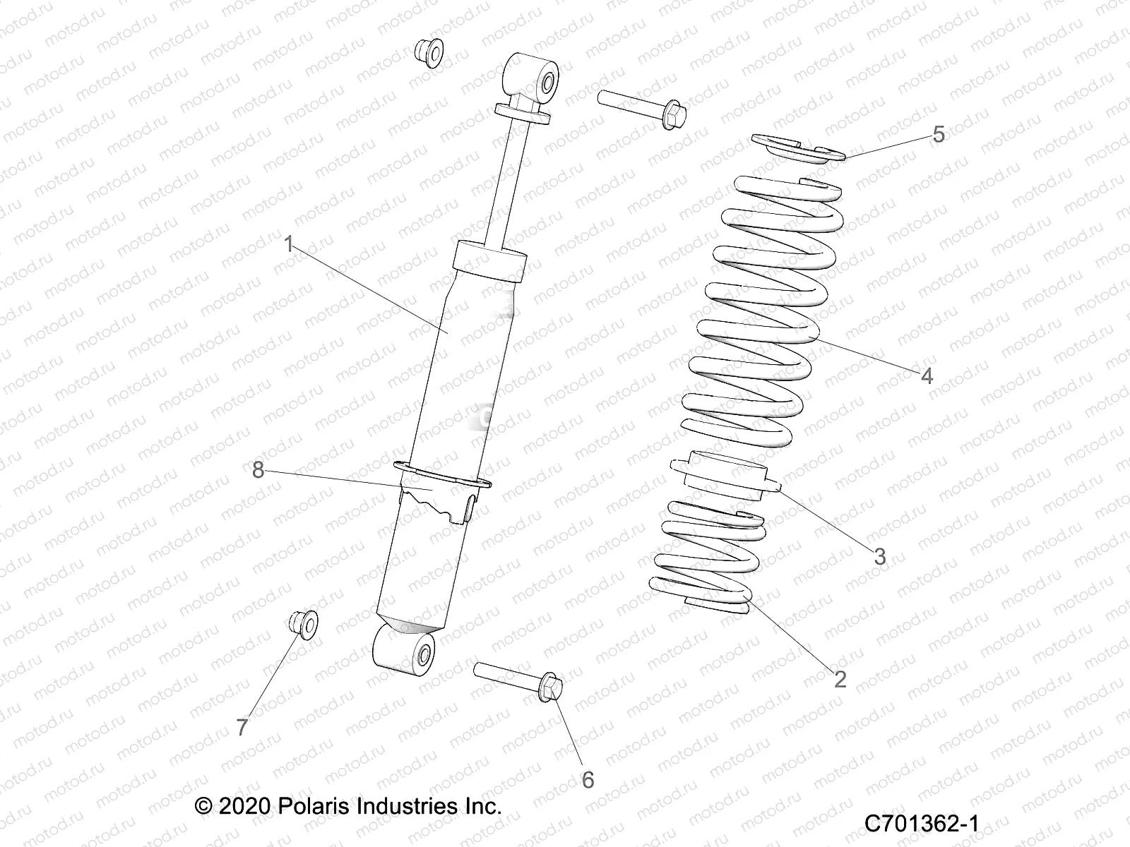 SUSPENSION | SUSPENSION, REAR SHOCK - Z22A5P87A5 (C701020-2)