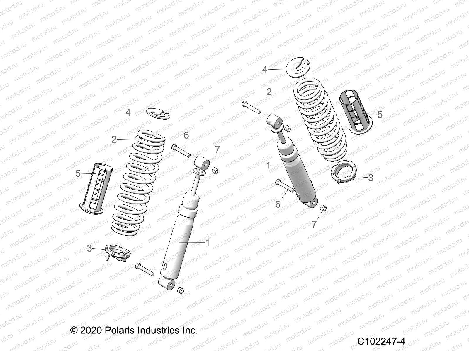 SUSPENSION | SUSPENSION, REAR SHOCKS and MOUNTING - A22S6E57A1 (C102247-4)