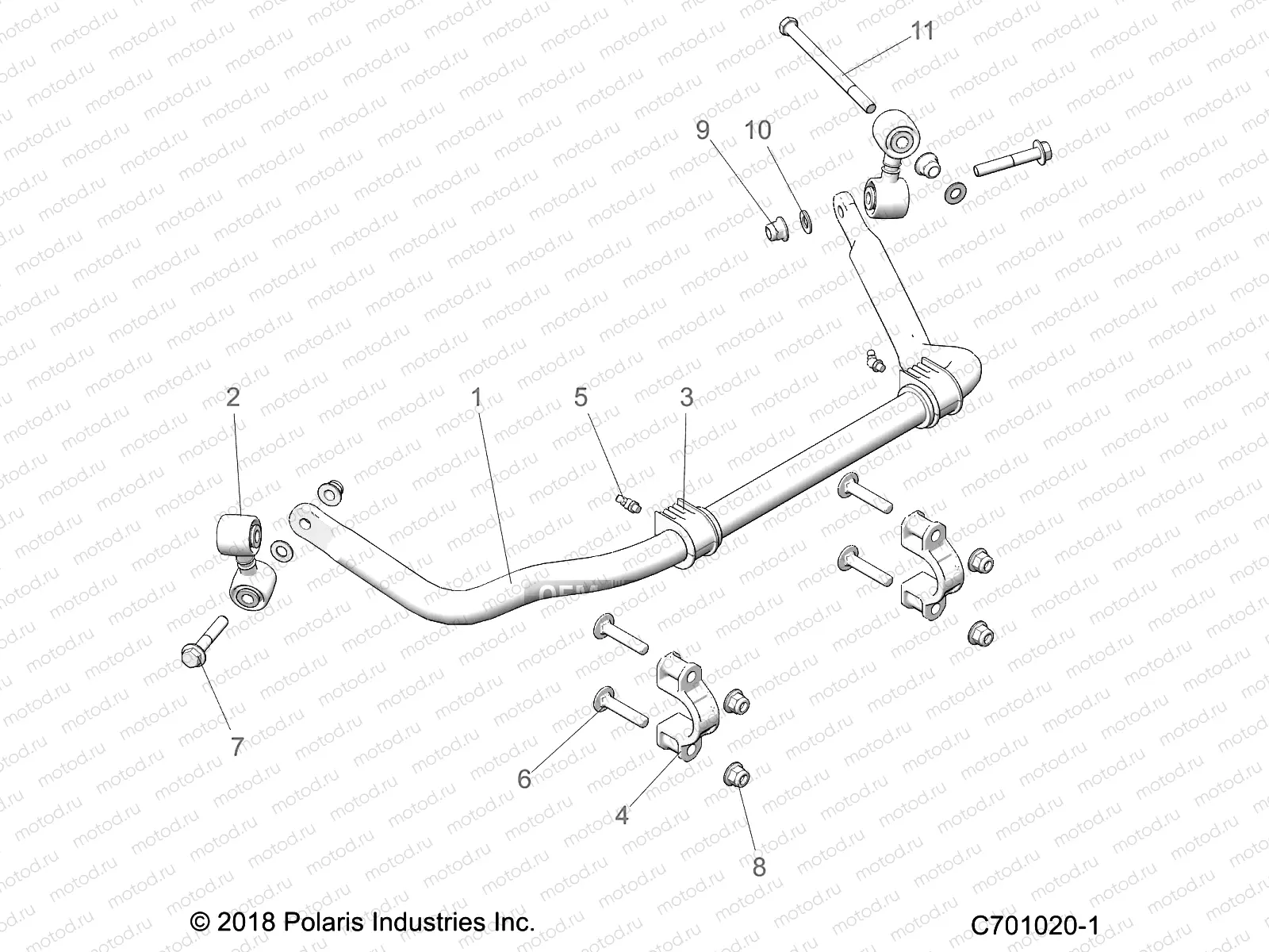 SUSPENSION | SUSPENSION, REAR STABILIZER BAR - Z20A5A87B2/E87BP/BK/BX (C701020-1)