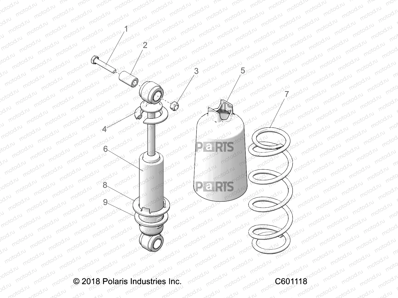 SUSPENSION | SUSPENSION, SHOCK, FRONT TRACK (7043995) - S21CEF5BSL (C601118)