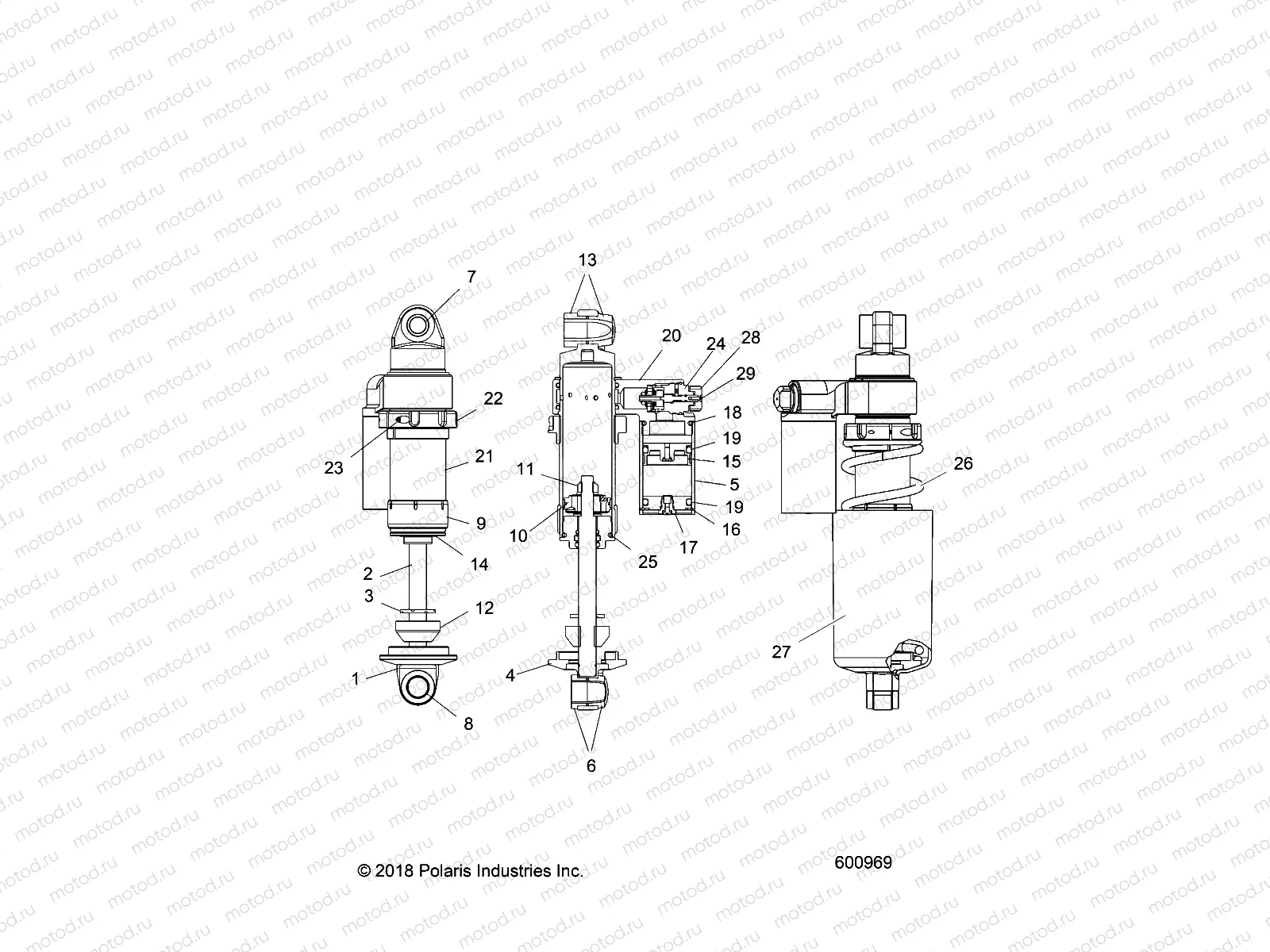 SUSPENSION | SUSPENSION, SHOCK, FRONT TRACK (7044878) - S20EDE8RS/8REM  (600969)