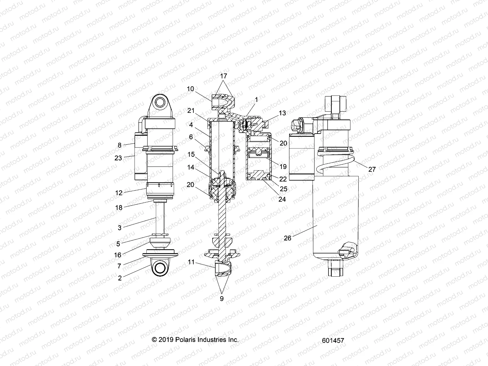 SUSPENSION | SUSPENSION, SHOCK, FRONT TRACK (7044878) - S20EKP6PS/6PE (601457)