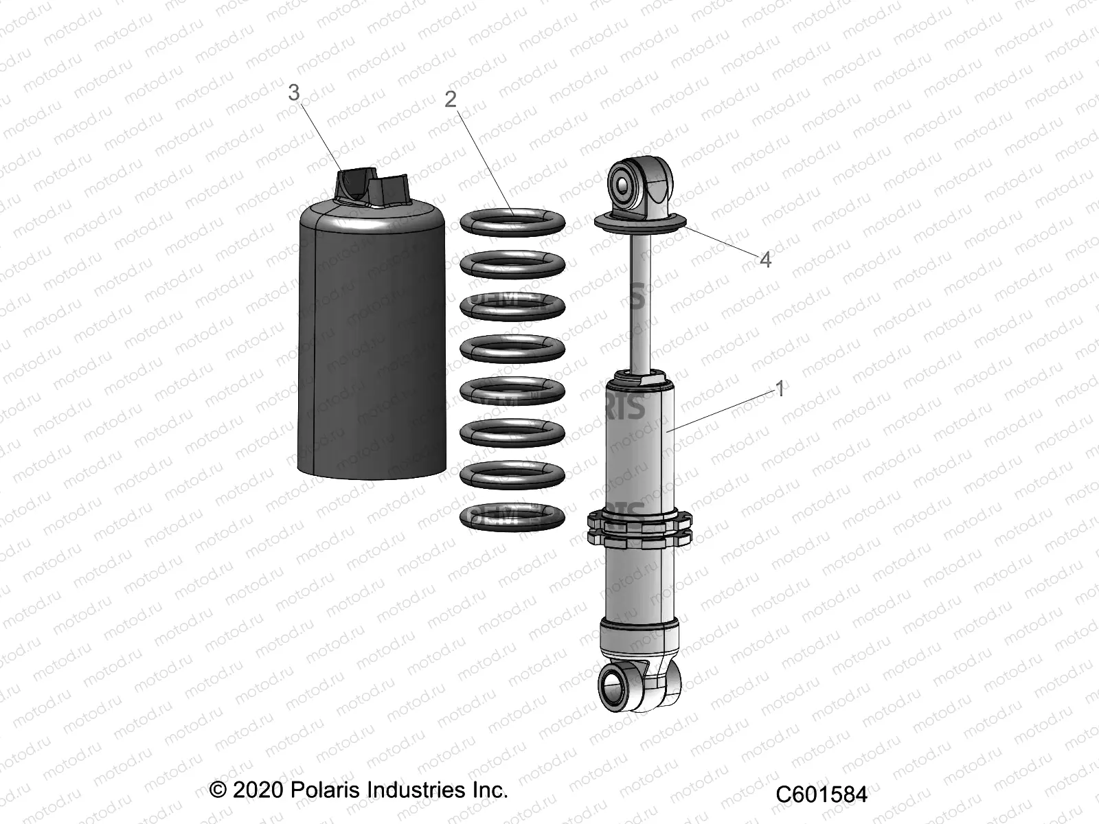 SUSPENSION | SUSPENSION, SHOCK, FRONT TRACK (7045494) - S21CFF5BSL/BEL (C601584)