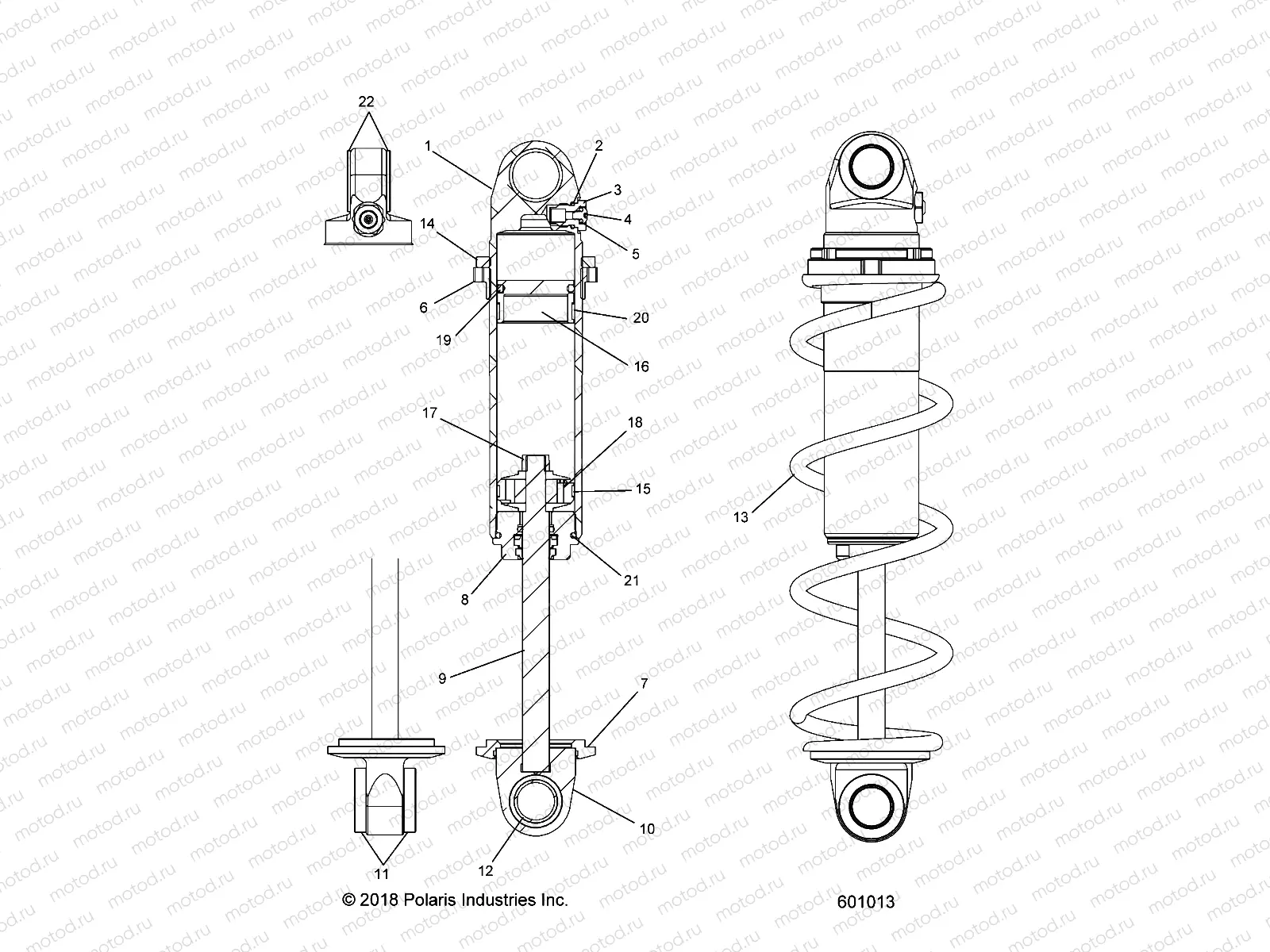 SUSPENSION | SUSPENSION, SHOCK, FRONT TRACK (BLACK COIL OVER) - S22EFA8RS/EFB8RS (601013)