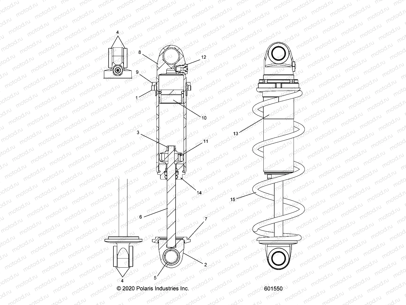SUSPENSION | SUSPENSION, SHOCK, FRONT TRACK (CLEAR COIL OVER) - S21EFK6PS/6PE (601550)