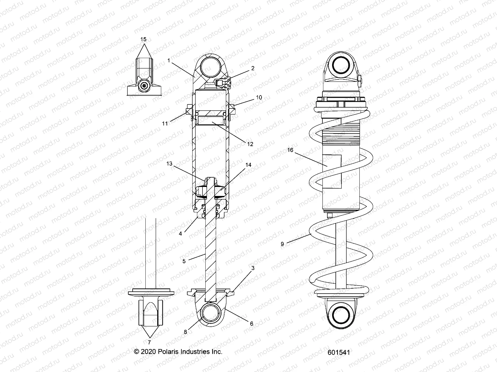 SUSPENSION | SUSPENSION, SHOCK, FRONT TRACK, MONOTUBE - S22TFK8RS/8RE (601541)