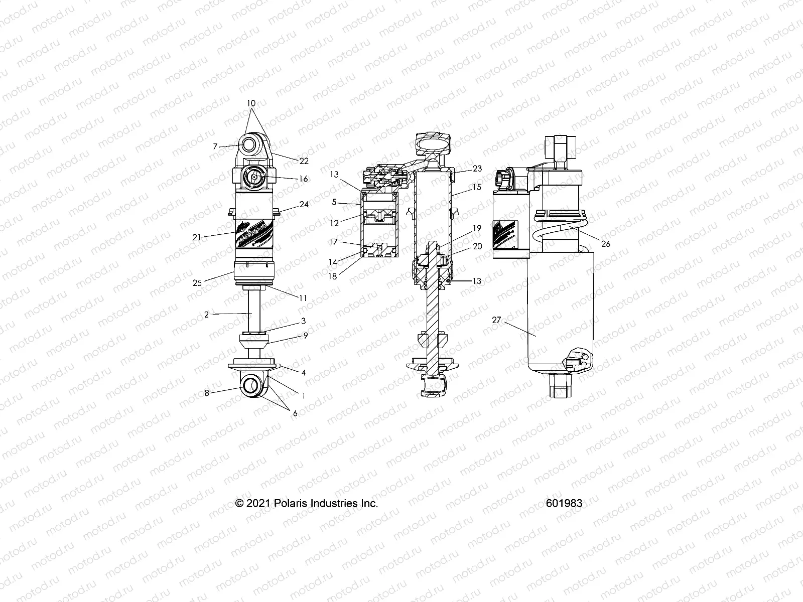 SUSPENSION | SUSPENSION, SHOCK, FRONT TRACK- S22TKL8RS/8RE ALL OPTIONS (601983)