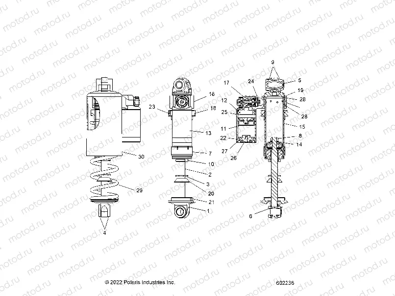 SUSPENSION | SUSPENSION, SHOCK, FRONT TRACK - S23TDL6KSA (602236)