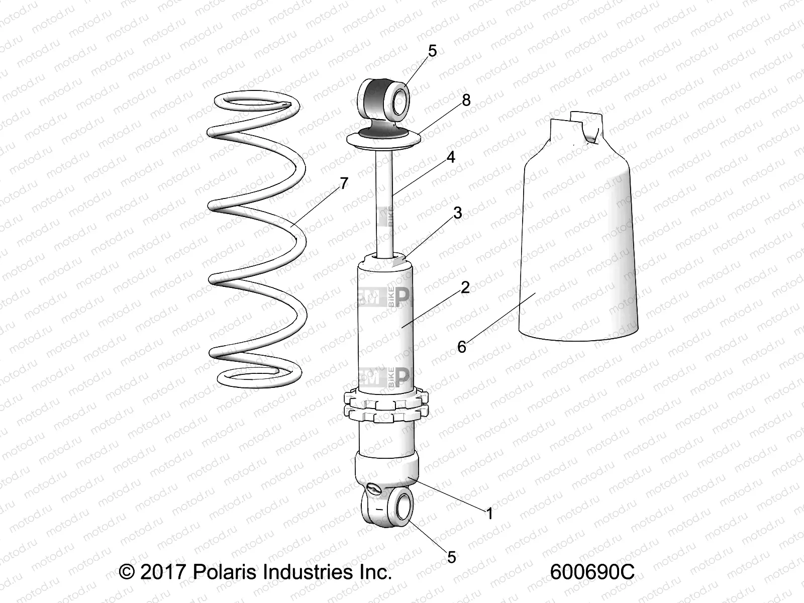 SUSPENSION | SUSPENSION, SHOCK, FRONT TRACK (SP) - S20FJB8 ALL OPTIONS (600690C)