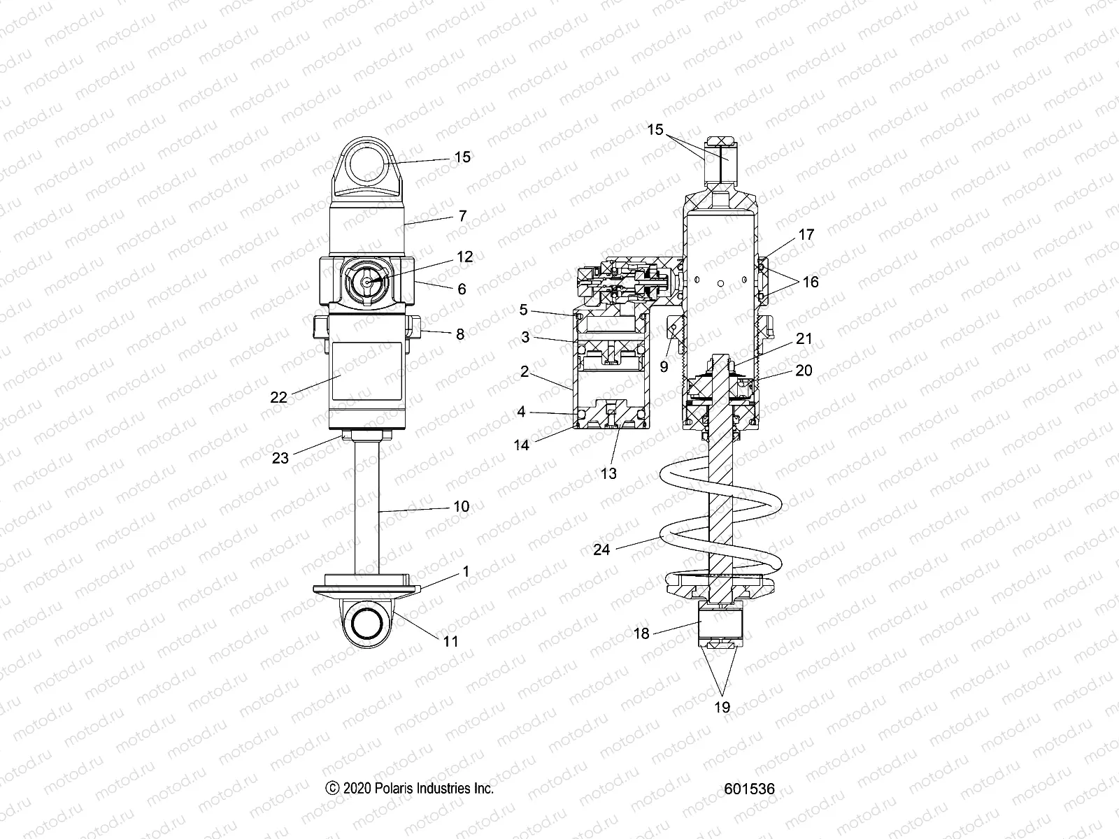 SUSPENSION | SUSPENSION, SHOCK, FRONT TRACK, VELOCITY - S22TGF8MS/8ME (601536)