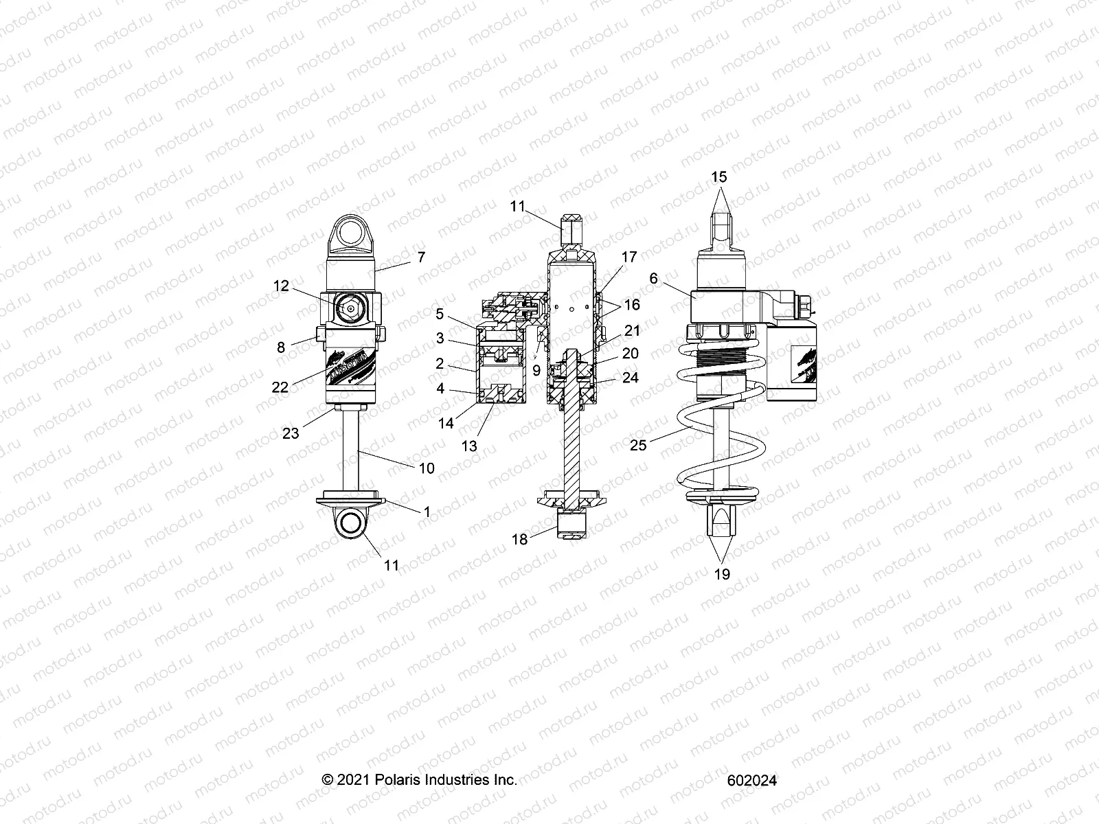 SUSPENSION | SUSPENSION, SHOCK, FRONT TRACK, VELOCITY - S22TGW8RS/8RE/TGM8RS/8RE (602024)