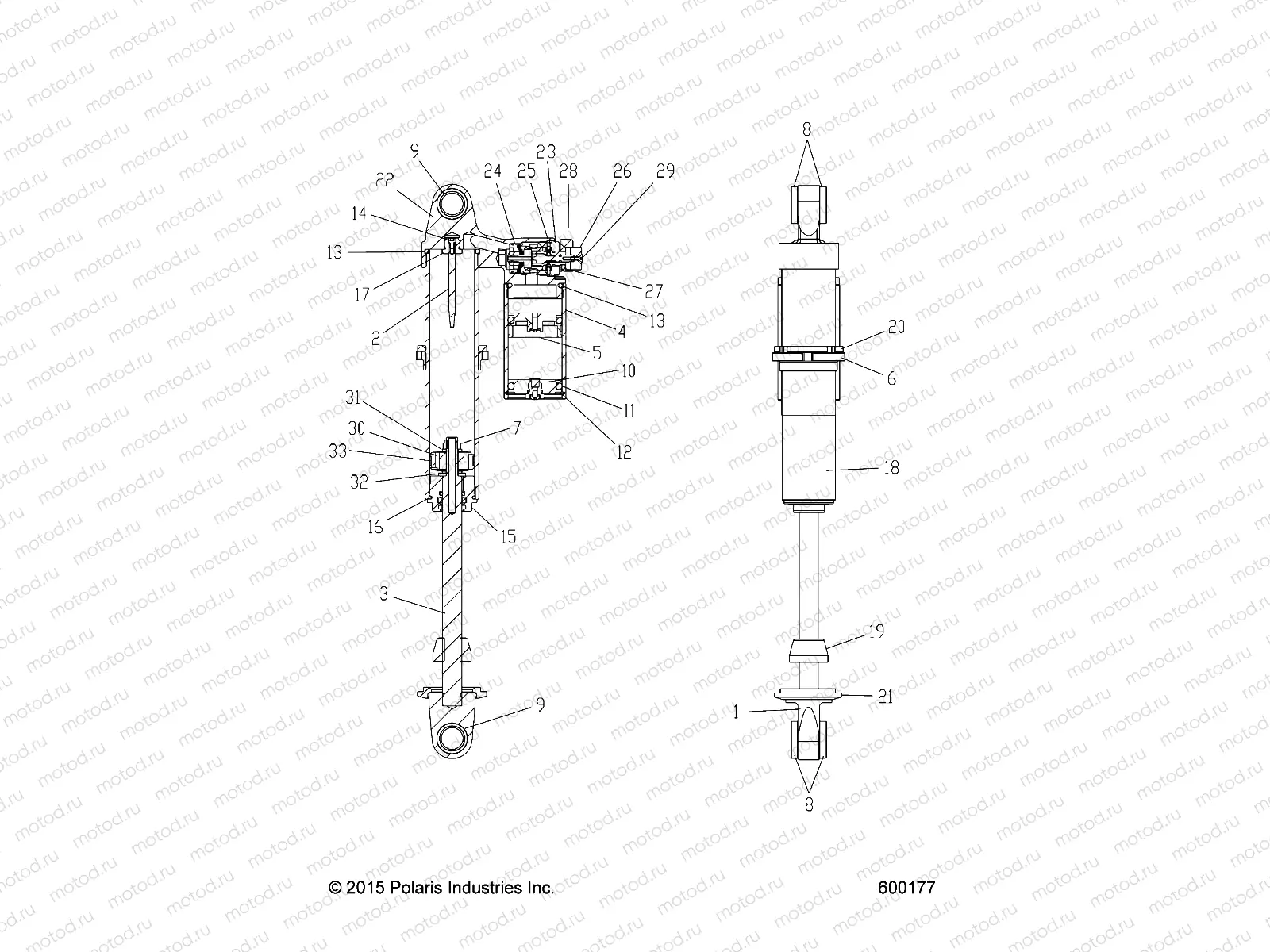 SUSPENSION | SUSPENSION, SHOCK, IFS, HI LO ADJ. (7044384) - S20DCH8PS (600177)
