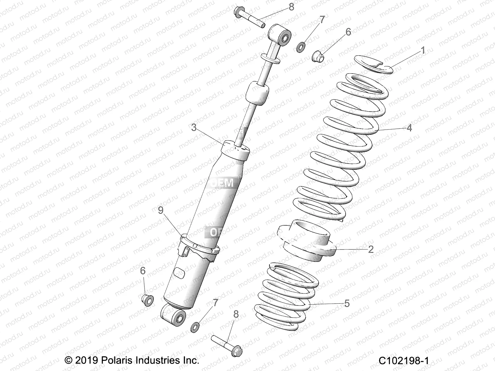 SUSPENSION | SUSPENSION, SHOCK, REAR - A22SGE95KN (C102198-1)
