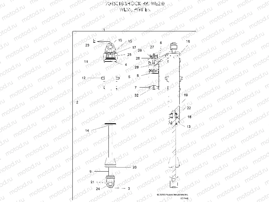 SUSPENSION | SUSPENSION, SHOCK, REAR PIGGYBACK INTERNALS - A21SLZ95AE/AG (101548)