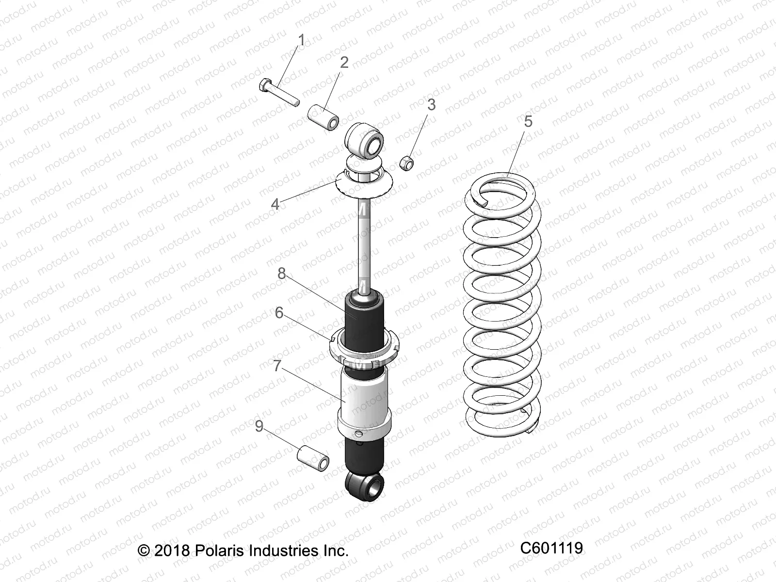 SUSPENSION | SUSPENSION, SHOCK, REAR TRACK (7043994) - S20CEF5BSL (C601119)