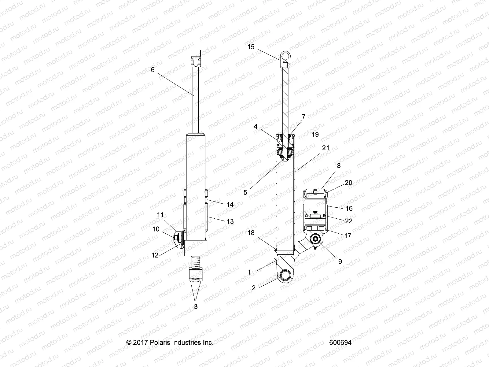 SUSPENSION | SUSPENSION, SHOCK, REAR TRACK (ADVENTURE, XC) - S20FJE8/FJP8 ALL OPTIONS (600694C)