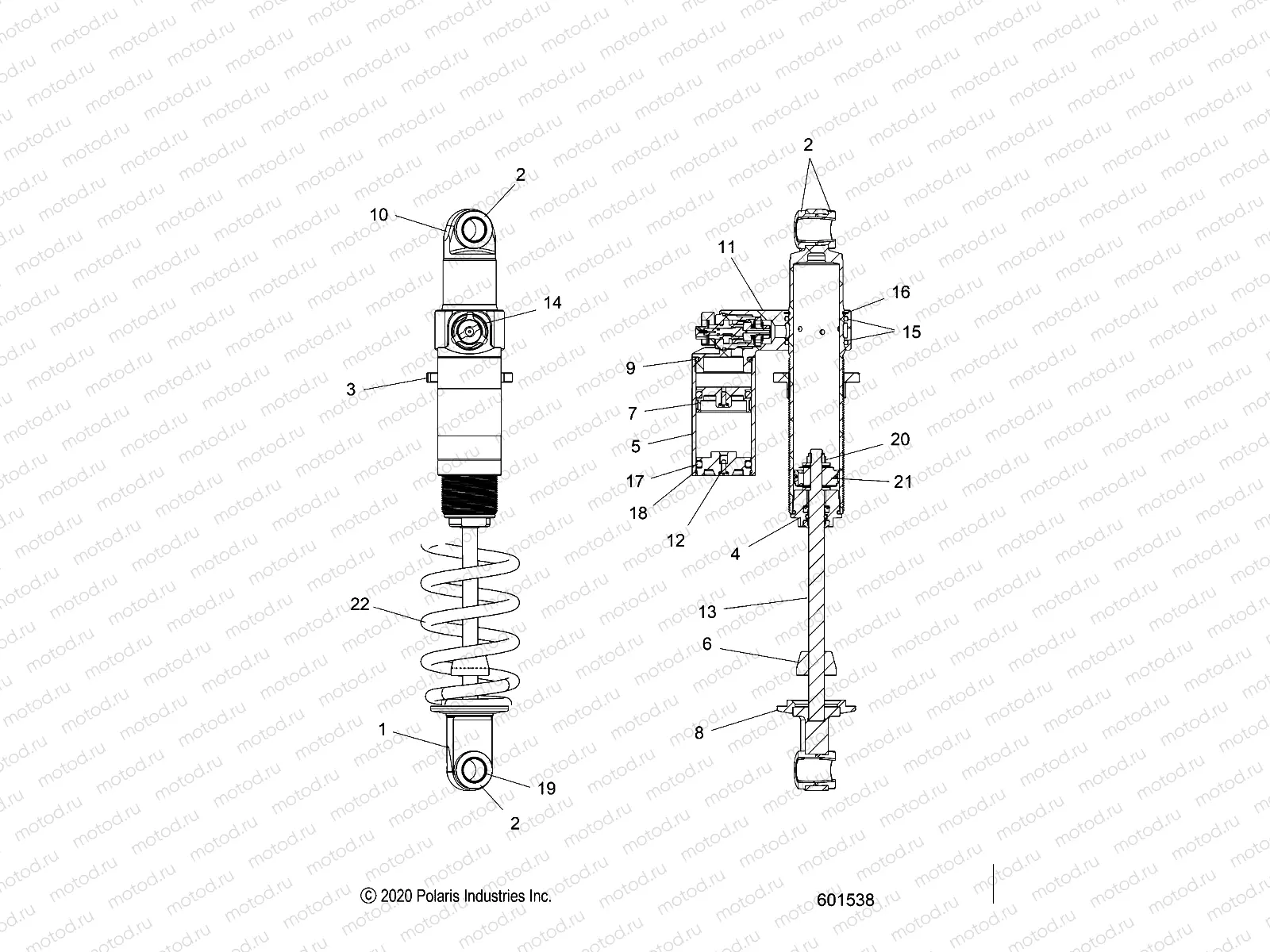 SUSPENSION | SUSPENSION, SHOCK, REAR TRACK - S22EGE8RS/D8RS (601538)