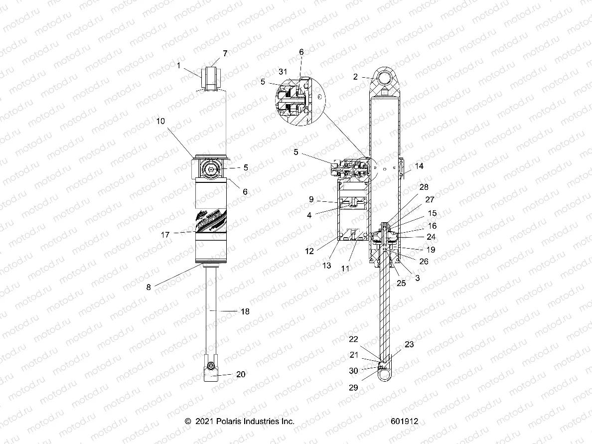 SUSPENSION | SUSPENSION, SHOCK, REAR TRACK - S22TDL6KSA ALL OPTIONS (601619)