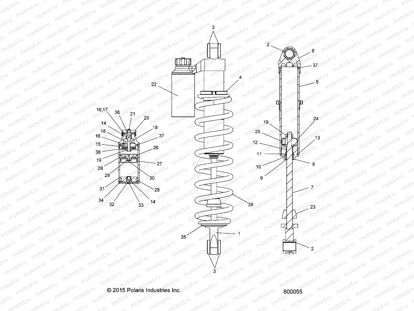 SUSPENSION | SUSPENSION, SHOCK, REAR TRACK, W/RES. - S22EFA8RS/EFB8RS (600055)