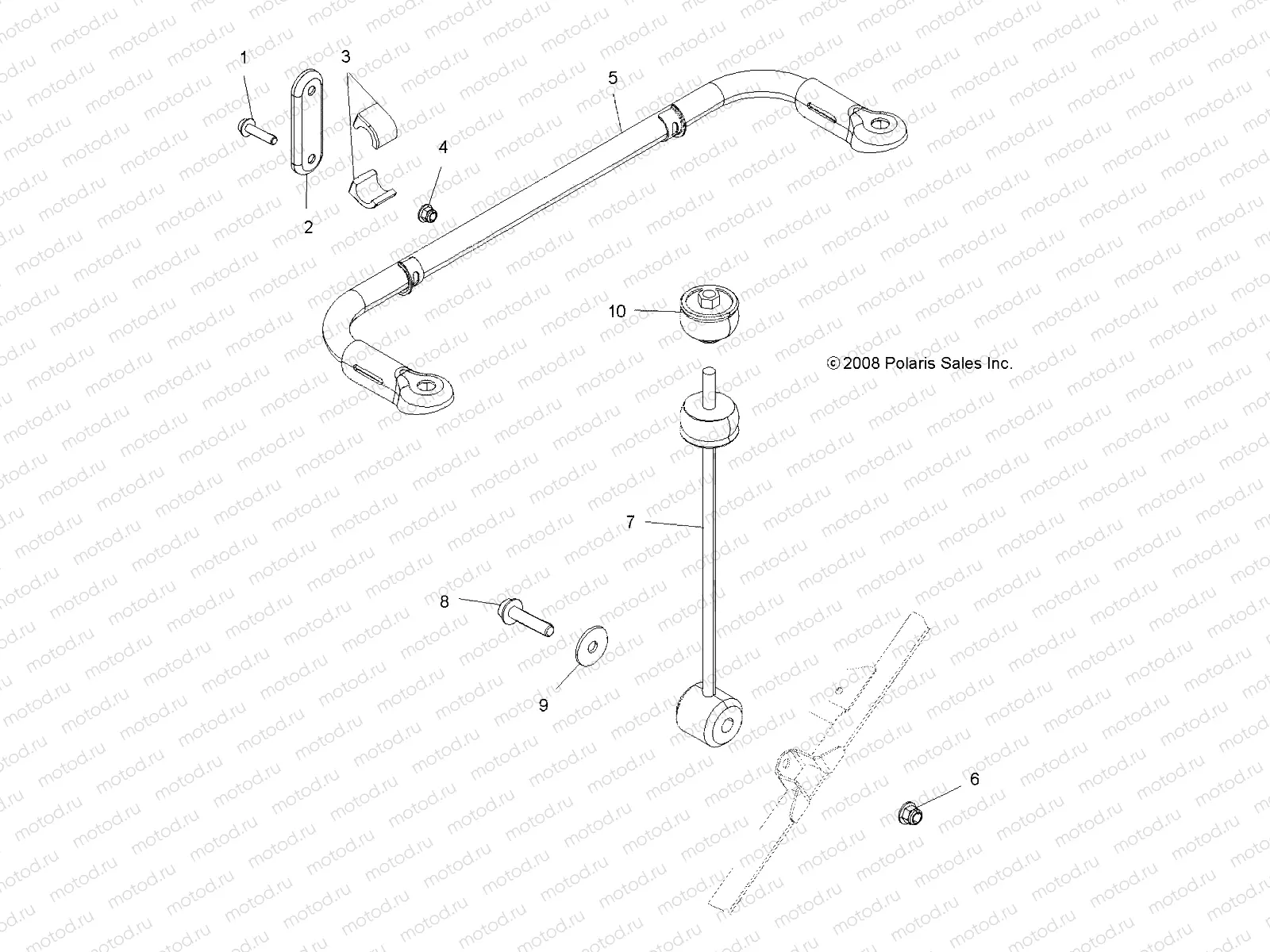 SUSPENSION | SUSPENSION, STABILIZER BAR - A09ZX85FS/CFS (49ATVSTABILIZER09SPXP550)