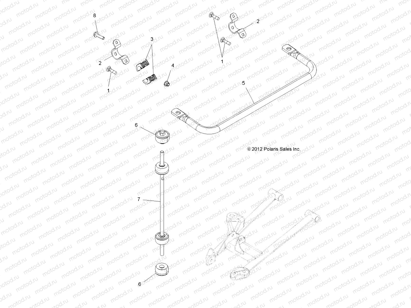 SUSPENSION | SUSPENSION, STABILIZER BAR - A13GH85AJ/EAK (49ATVSTABILIZER13850SCRAM)