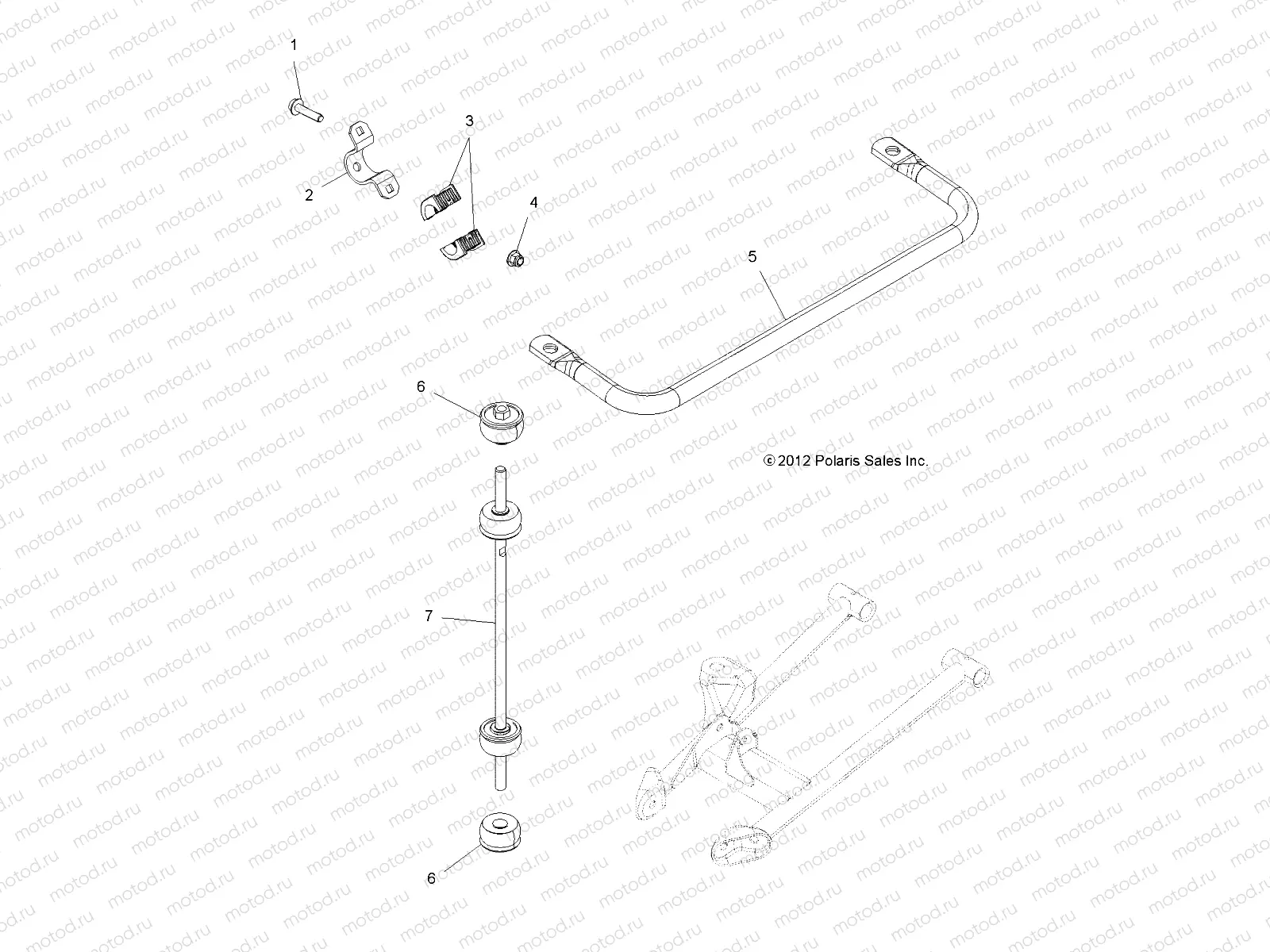 SUSPENSION | SUSPENSION, STABILIZER BAR - A13ZN5EFF (49ATVSTABILIZER10SPXP550)