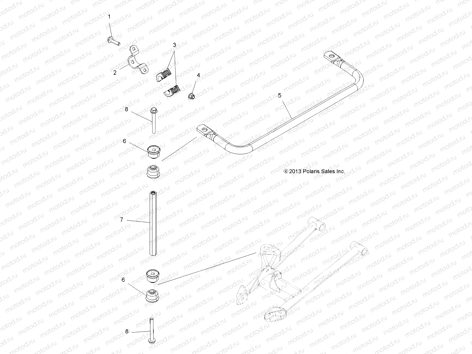 SUSPENSION | SUSPENSION, STABILIZER BAR - A14DN5EAH/EAR (49ATVSTABILIZER14SP550)