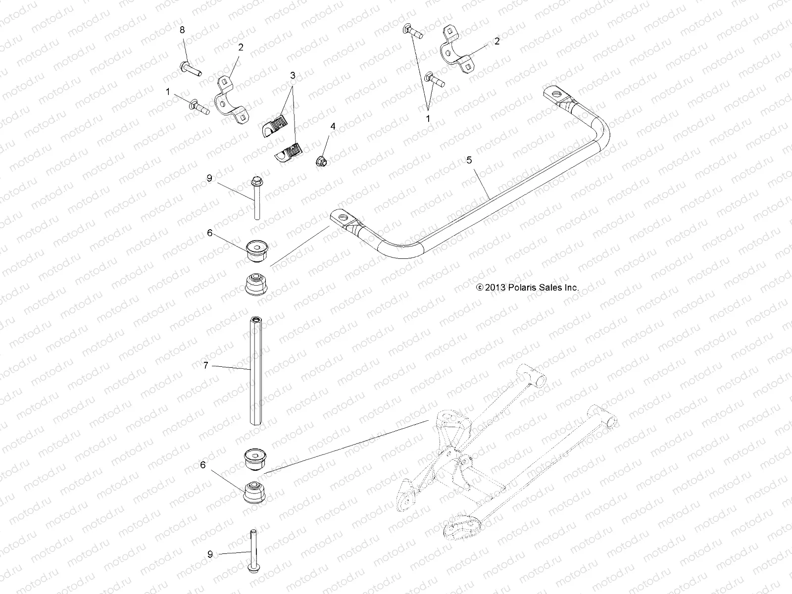 SUSPENSION | SUSPENSION, STABILIZER BAR - A14GH85AD/EAI (49ATVSTABILIZER14850SCRAM)