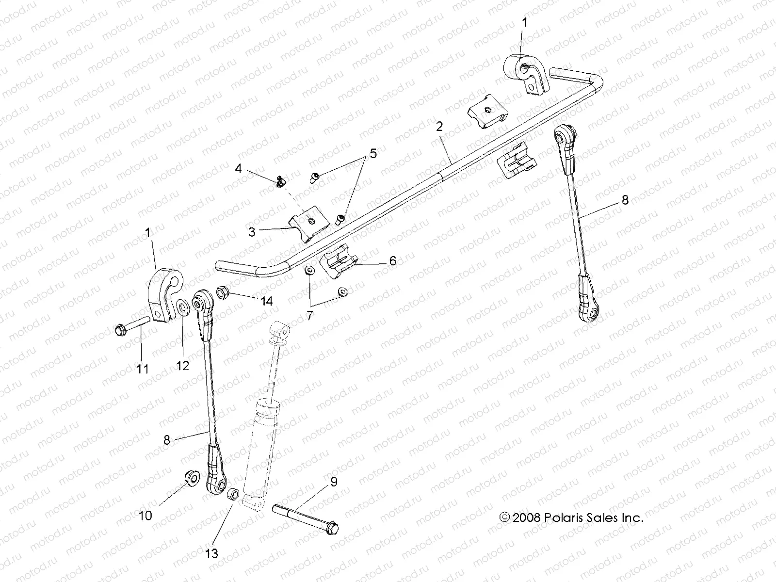 SUSPENSION | SUSPENSION, STABILIZER BAR, FRONT - R11VH76/VY76 ALL OPTIONS (49RGRSTABILIZERFRT09RZR)