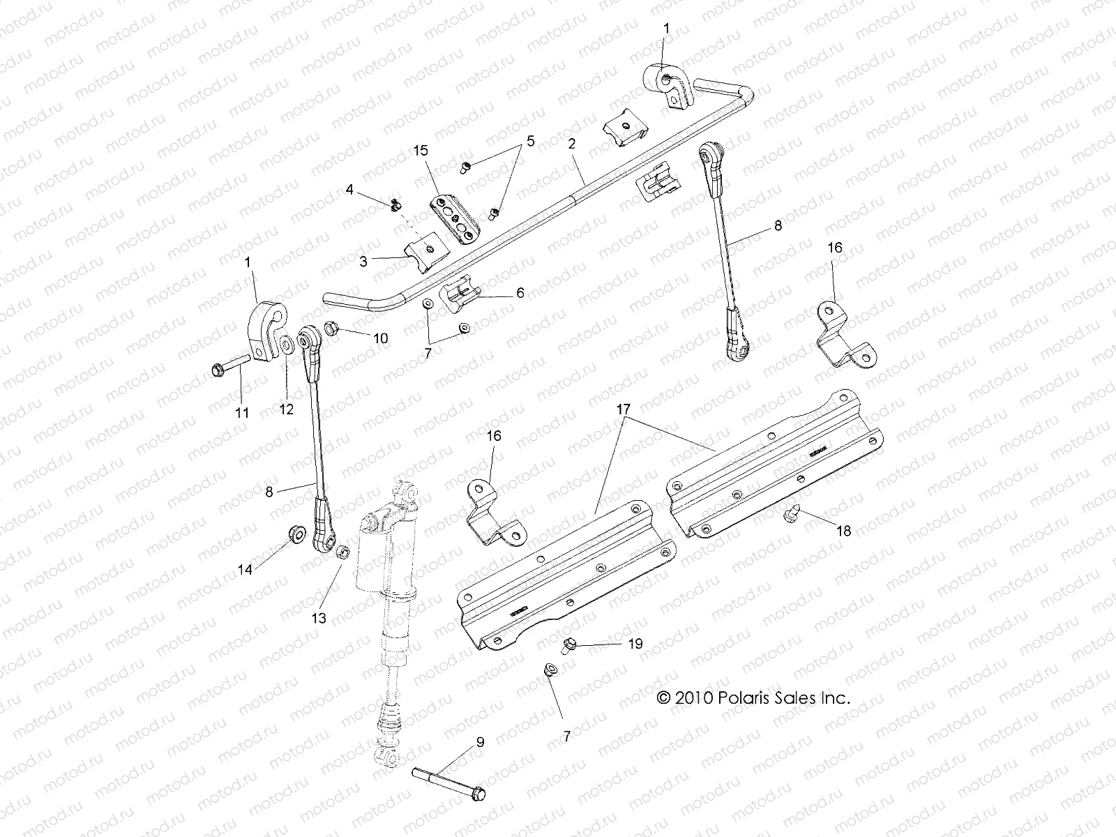 SUSPENSION | SUSPENSION, STABILIZER BAR, FRONT - R11VM76FX (49RGRSTABILIZERFRT11RZRI)