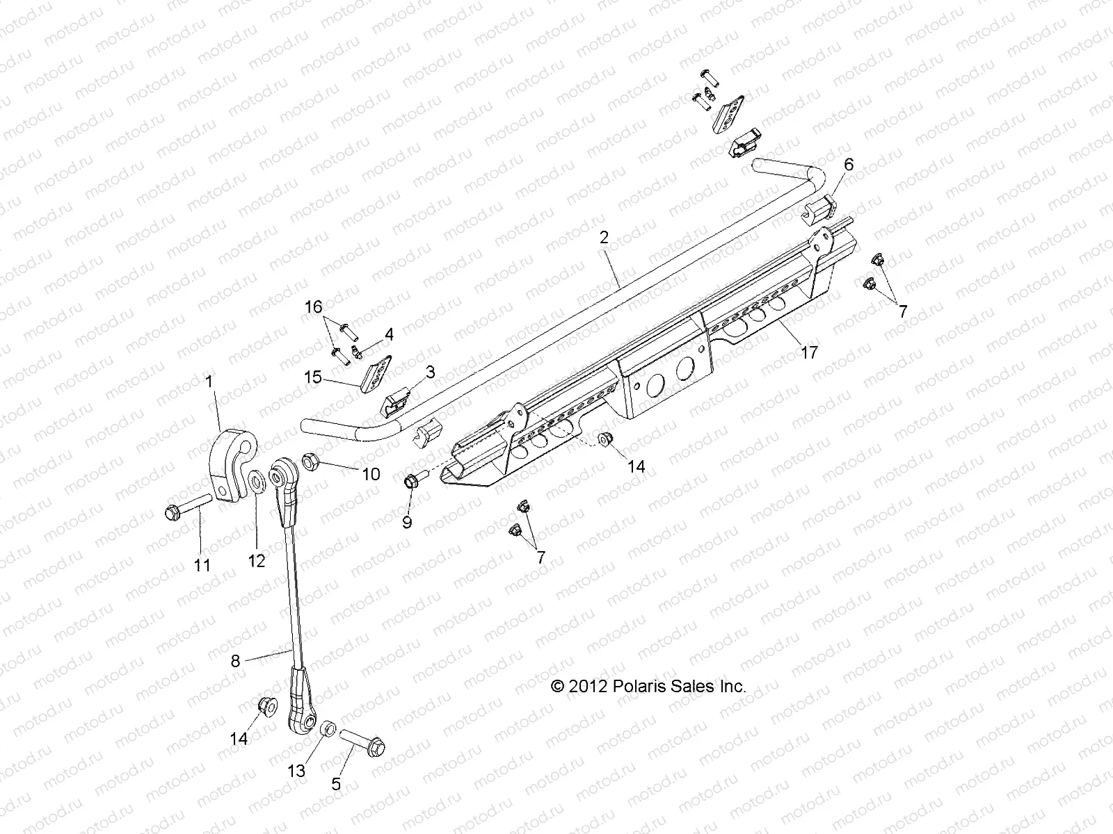 SUSPENSION | SUSPENSION, STABILIZER BAR, FRONT - R13JT9EFX (49RGRSTABILIZERFRT13RZRXP900I)