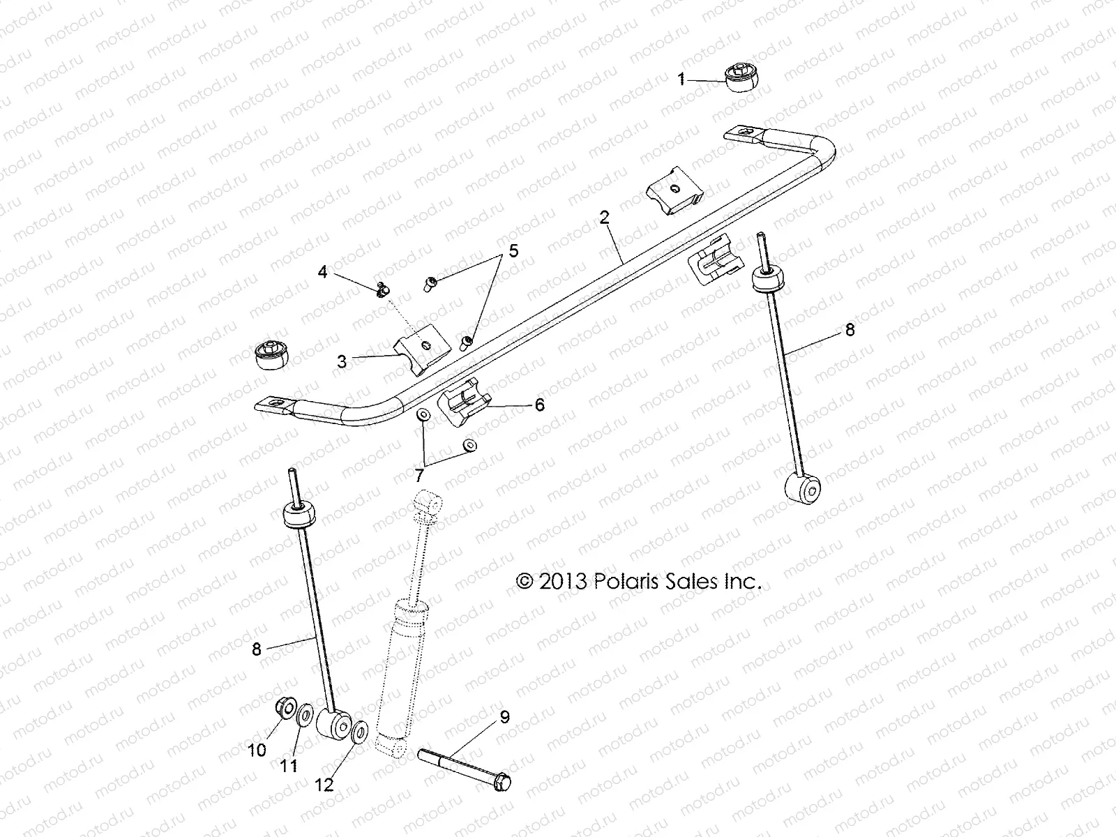 SUSPENSION | SUSPENSION, STABILIZER BAR, FRONT - R13VH76AC/AD/AN/AS/EAI (49RGRSTABILIZERFRT13RZR)