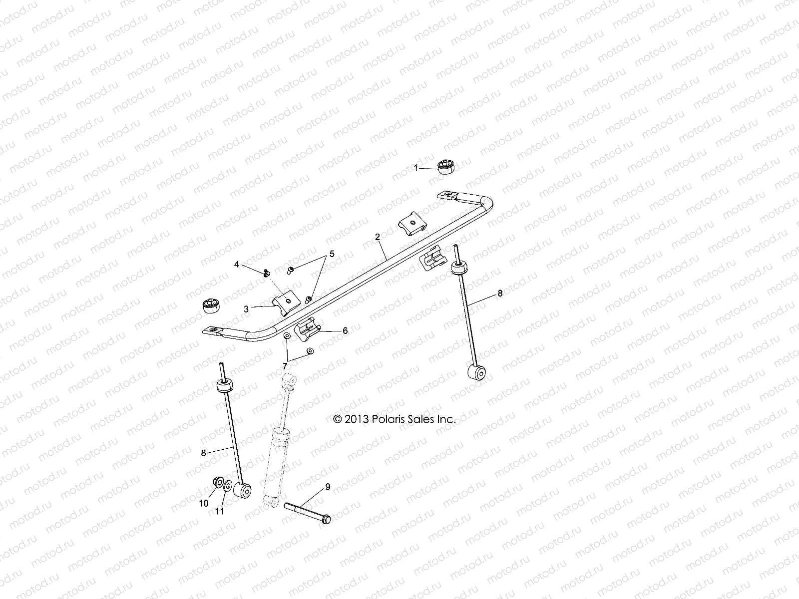 SUSPENSION | SUSPENSION, STABILIZER BAR, FRONT - Z14VH76AC/AD/EAI/EAK/EAJ/EAL/EAW (49RGRSTABILIZERFRT14RZR800)