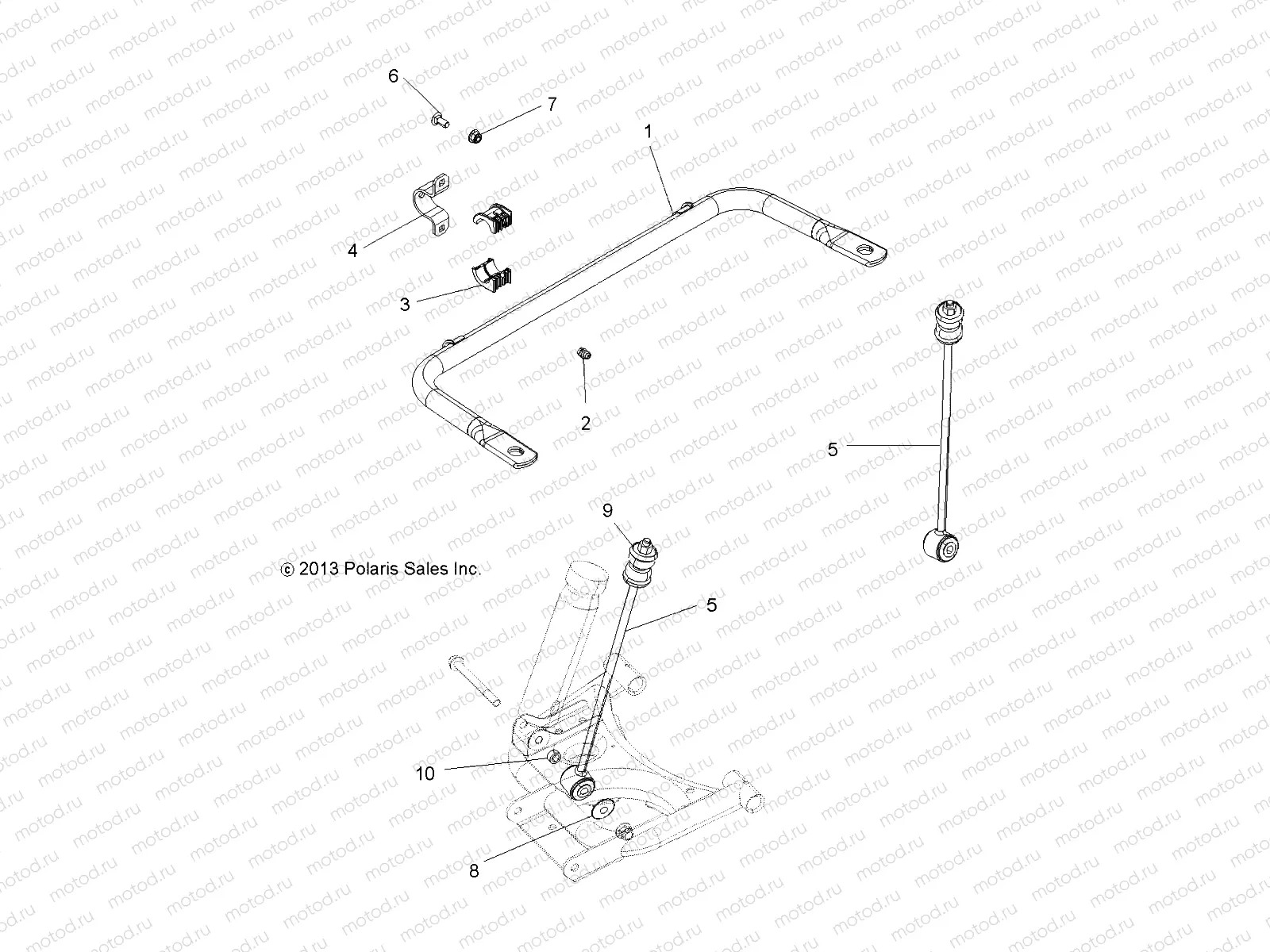 SUSPENSION | SUSPENSION, STABILIZER BAR, REAR - A14BH33FJ (49ATVSTABILIZER14SP325)