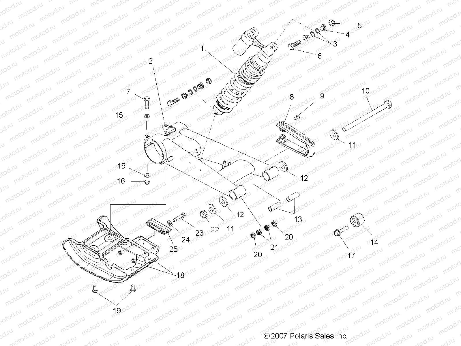 SUSPENSION | SUSPENSION, SWING ARM - A08GJ45AA (49ATVSWINGARM08OUT525S)