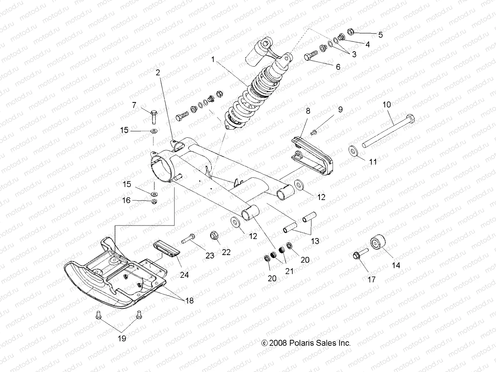 SUSPENSION | SUSPENSION, SWING ARM - A10GJ45AA (49ATVSWINGARM09OUT450)
