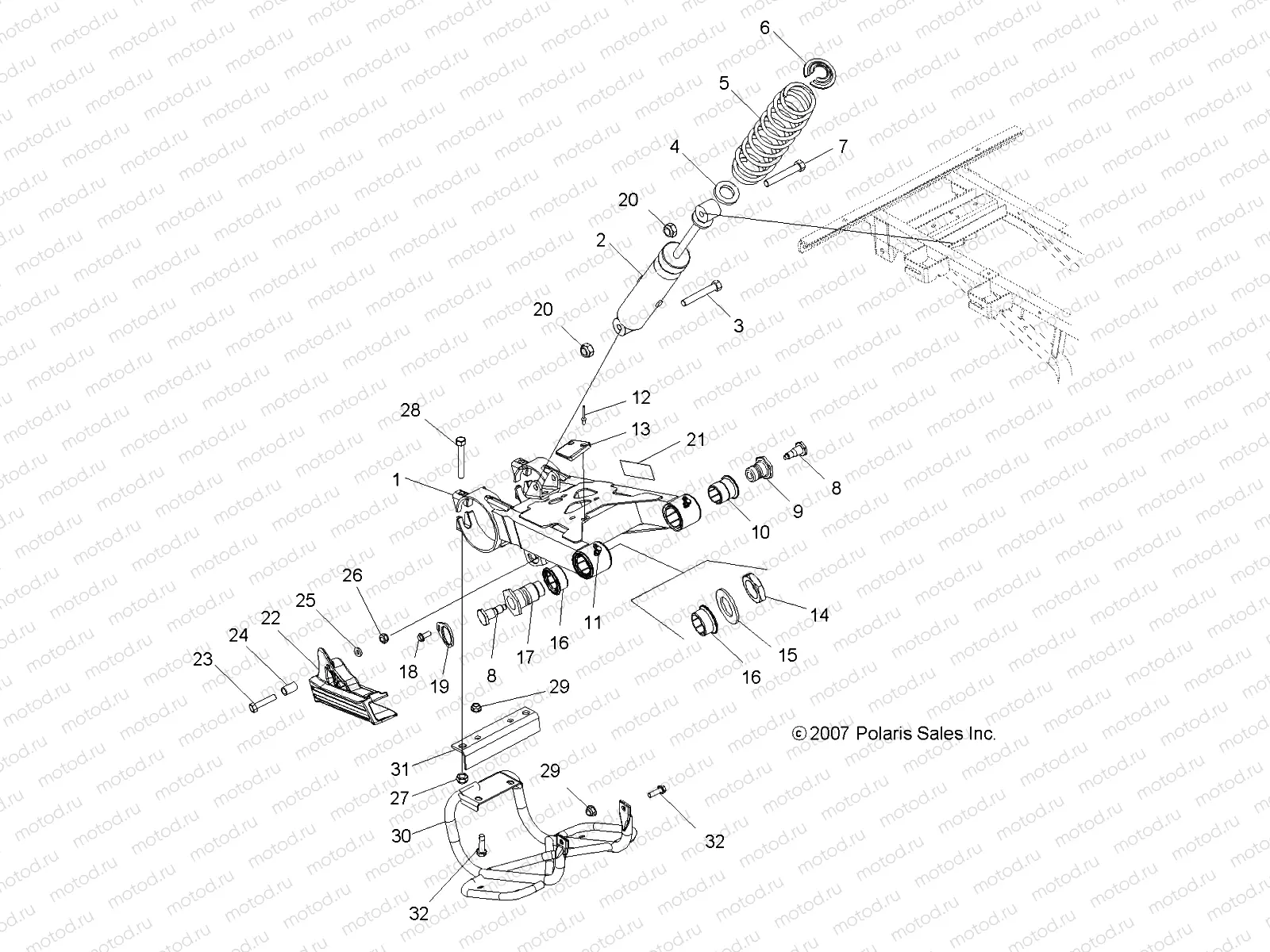 SUSPENSION | SUSPENSION, SWING ARM and SHOCK MOUNTING - A08CL50AA (49ATVSHOCKMTG086X6)