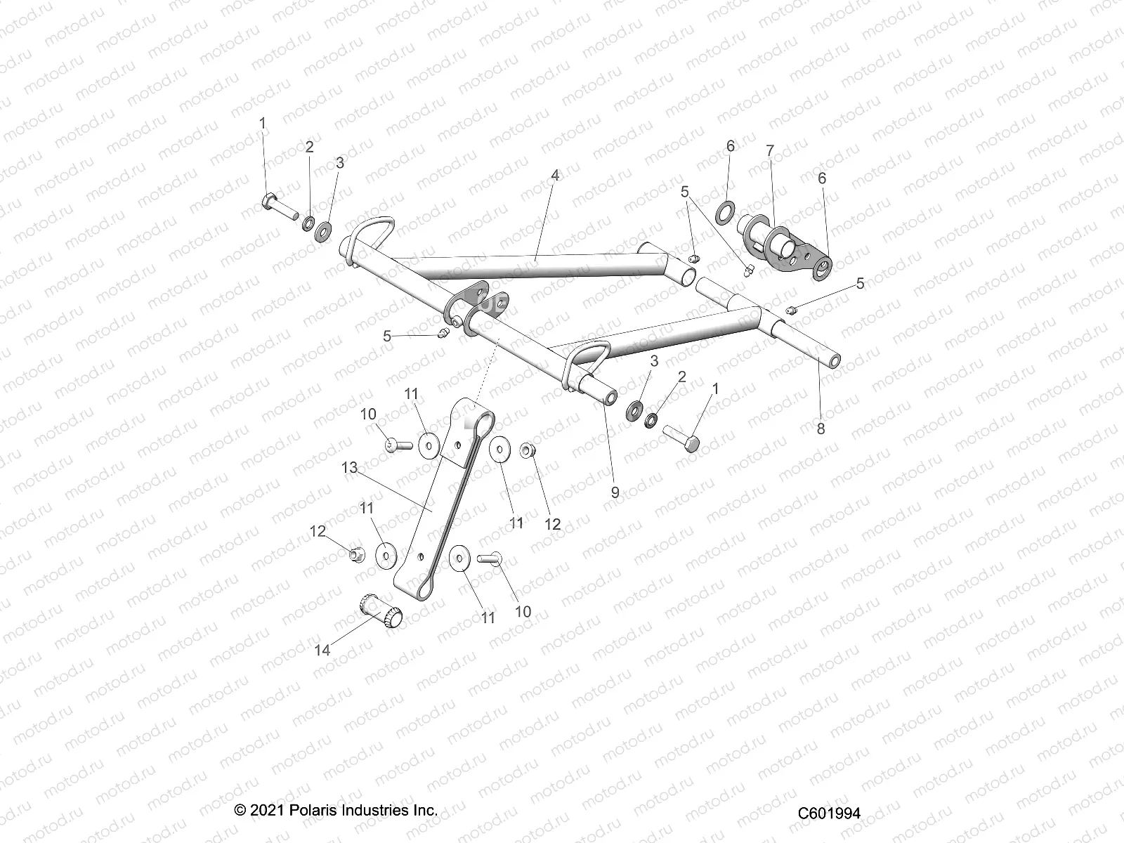 SUSPENSION | SUSPENSION, TORQUE ARM, FRONT, 165, 2.75 TRACK OPT - S22TGM8RS/8RE (C601994)