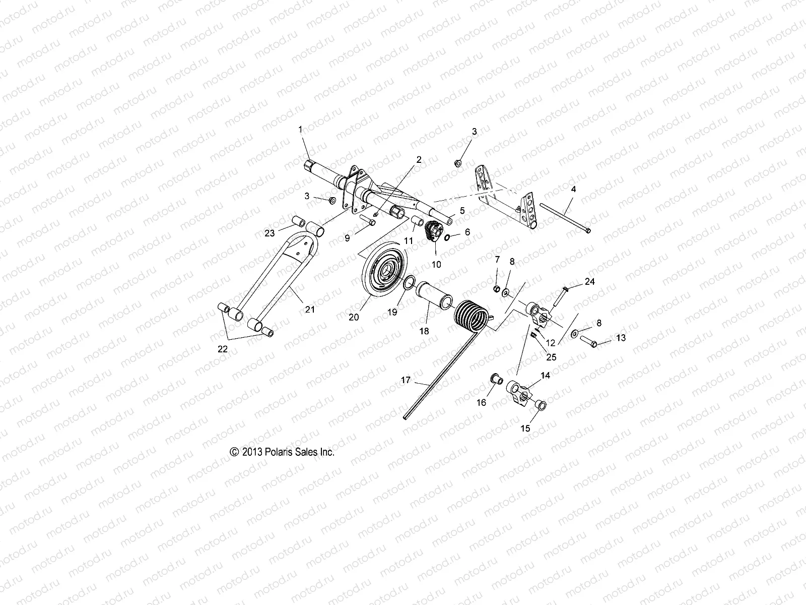 SUSPENSION | SUSPENSION, TORQUE ARM, REAR - S20CBA6GSL (49SNOWTORQUEREAR14INDY)
