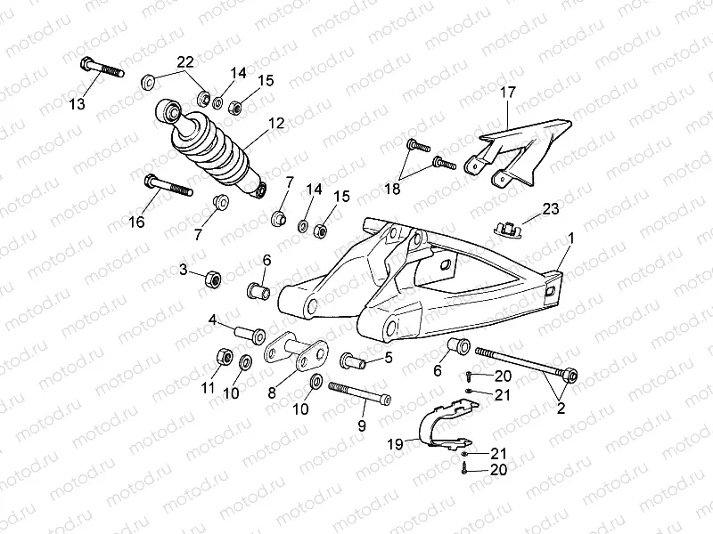 Swing arm - Shock absorber