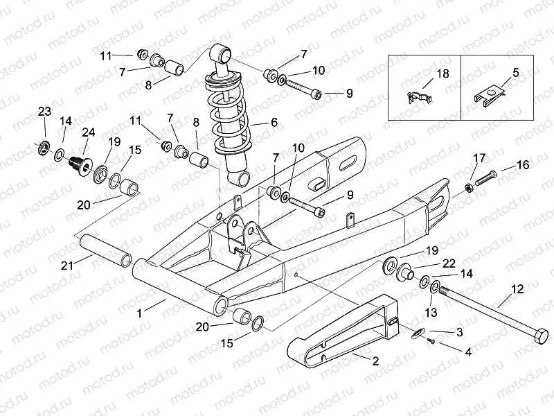 Swing arm - Shock absorber