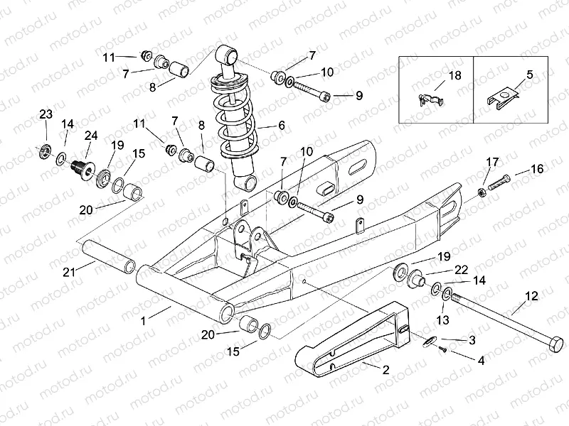 Swing arm - Shock absorber