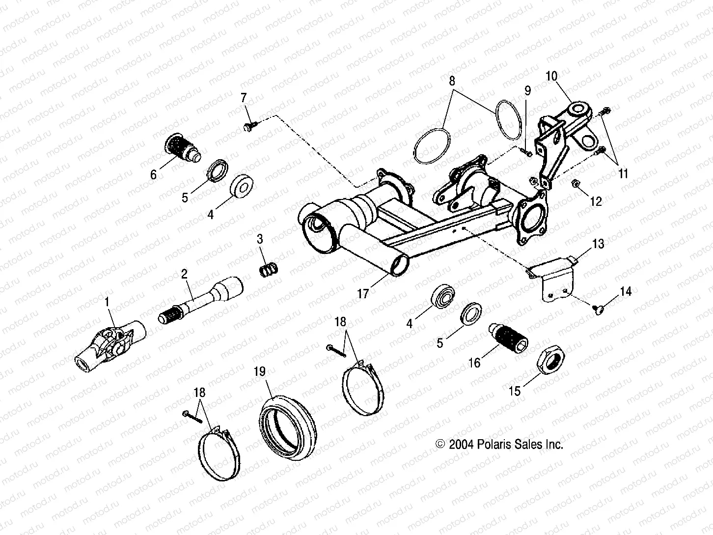 SWING ARM | SWING ARM, REAR - A05PB20EA/EB/EC/ED (4999709970B06)