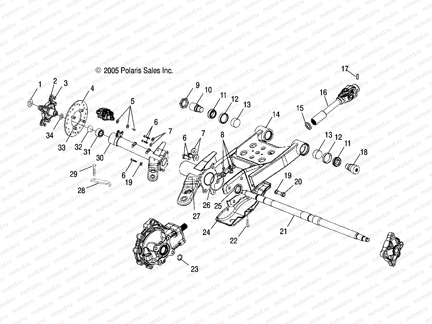 SWING ARM | SWING ARM, REAR/GEARCASE MOUNTING - A06CD32AA/AB/AC (4999201699920169C09)