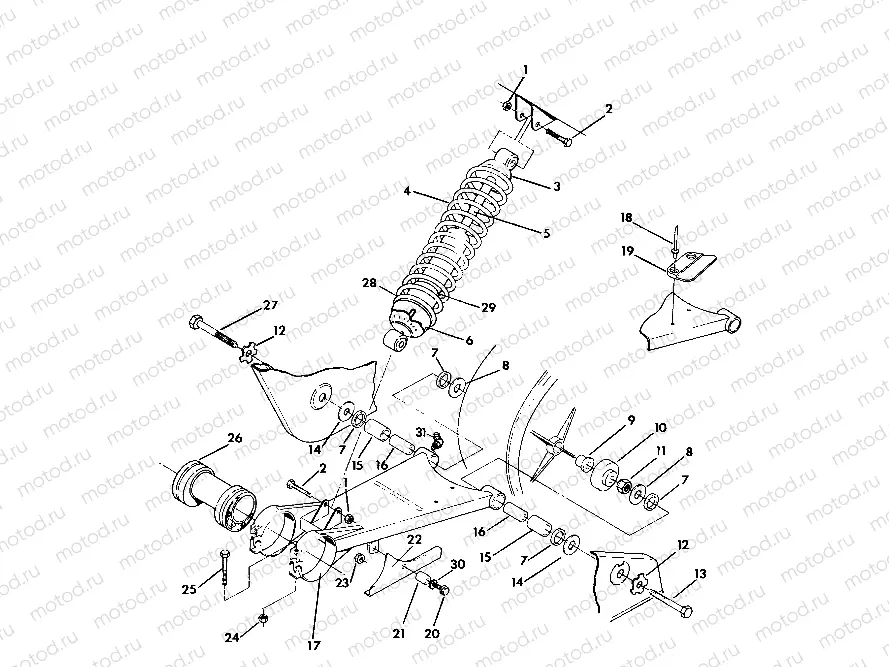 SWING ARM WELD / REAR SHOCK ASSEMBLY Trail Blazer / W927221 (4922852285021A) | SWING ARM WELD / REAR SHOCK ASSEMBLY Trail Blazer / W927221 (4922852285021A)